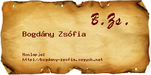 Bogdány Zsófia névjegykártya