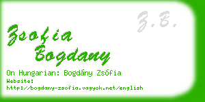 zsofia bogdany business card