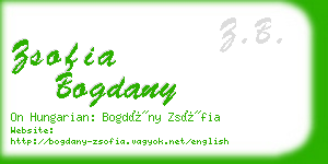 zsofia bogdany business card